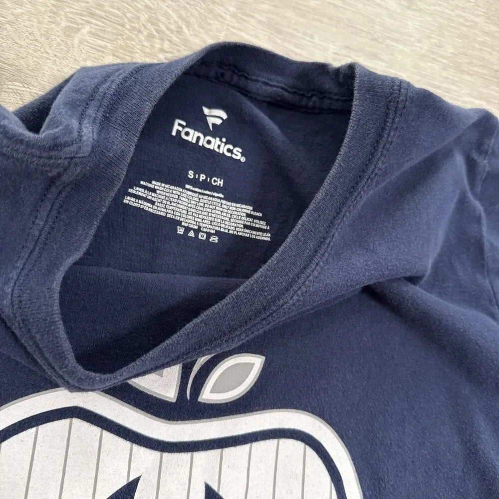 New York Yankees Shirt Big Apple Logo Women's Blue Fanatics Small Cotton Tee